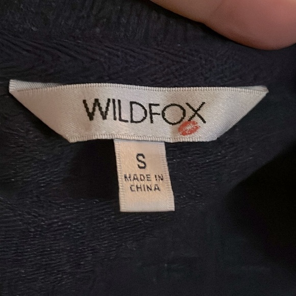 Wildfox Good Vibes Blue Terry Cloth Spell Out Sweatshirt Size Small - Picture 9 of 11